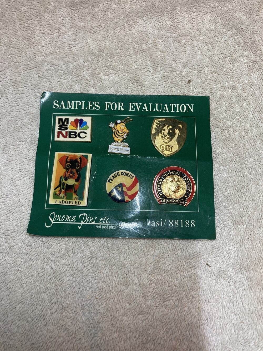 Sonoma Pins etc Sample Pins For Evaluation ASI 88188